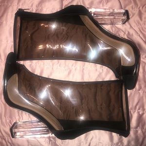 Clear Peep-toe Ankle Booties